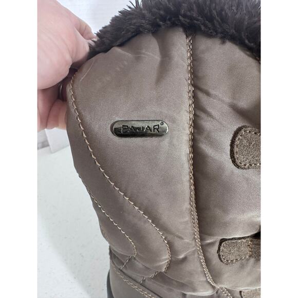 "PAJAR" Vintage Brown Fur Boots Tan Spike Bottoms Snow Boots SZ 7.5 Insulated - Picture 5 of 11